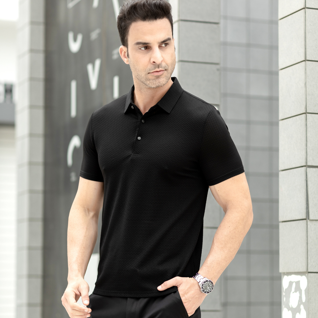 Camisa Polo de Textura Cómoda y Elástica